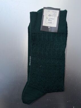 Dior Men’s Deep Green Knit Dress Socks